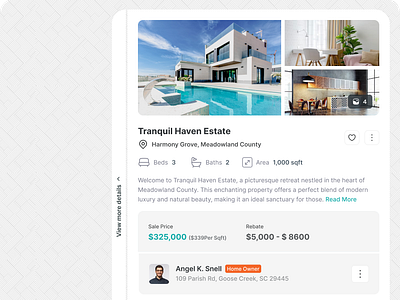 Property quick view (Side panel) dashboarddesign datavisualization digitalproduct interactivedesign minimaldesign moderndesign propertydashboard propertymanagement propertytech realestatetech userexperiencedesign userinterface visualdesign webdesign