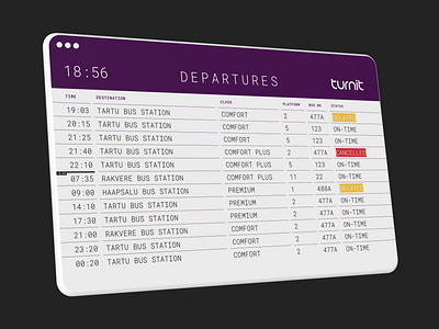 Bus terminal display manager aavik andrus andrus aavik product design ui ux white label