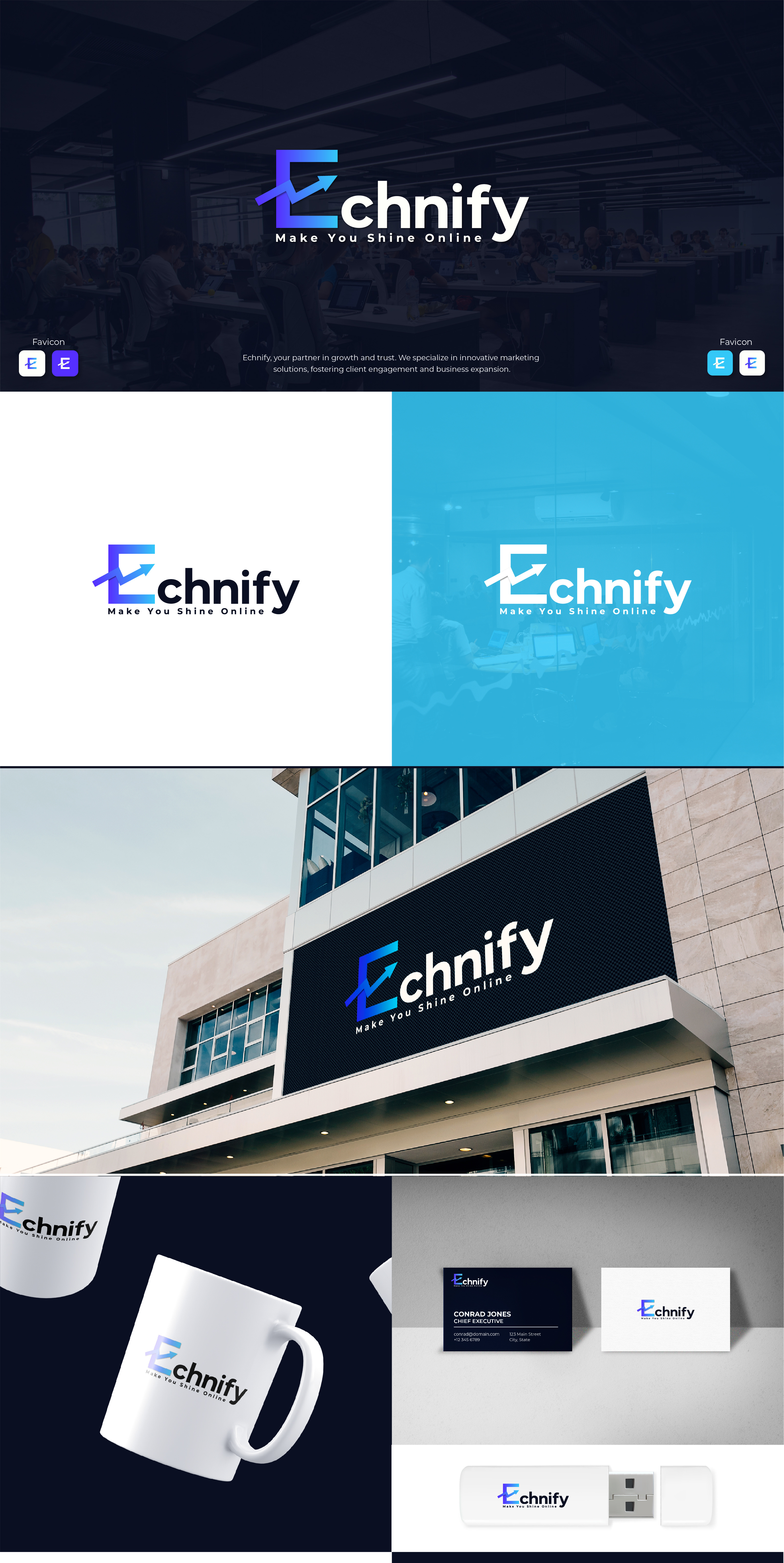 Echnify Logo Brand Identity agencylogo artwork brand branddesign brandidentity branding businesslogodesign creative creativedesign creativelogo digitalmarketing logo logodesign logodesigner logodesigning logoinspirations logomaking marketingagency marketinglogo visualidentity