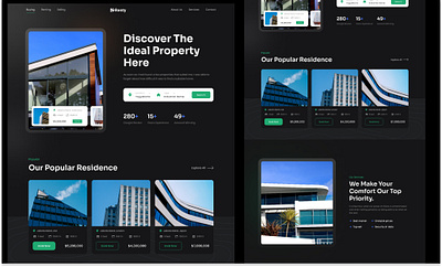 Real estate landing page agency design illustration landing page ui uiux ux web web design