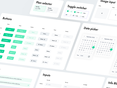 Components library atomic design buttons components library date picker design system graphic design toggle switcher ui