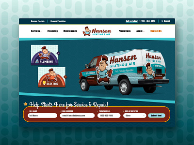 Hansen Air Homepage brand branding company site component content craftcms design graphic design homepage input field ui web design website design