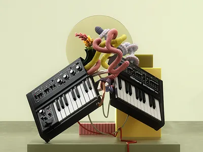 Roland SH-2 [Cracked] 3d abstract audio c4d cinema4d redshift render sound soundscape synthesizer