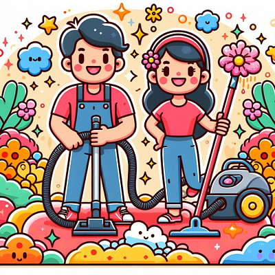 Carpet Cleaning Advertisement design illustration