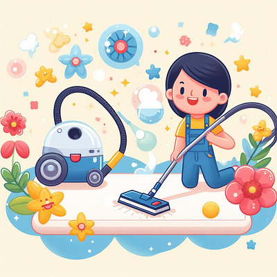 Carpet Cleaning Advertisement design illustration