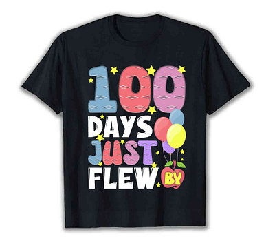 100 days T-shirt design 100day challenge 100days 100days t shirt branding child design designer flew graphic design illustration mba merch by amazon print on demand school shirt