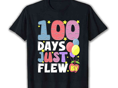 100 days T-shirt design 100day challenge 100days 100days t shirt branding child design designer flew graphic design illustration mba merch by amazon print on demand school shirt