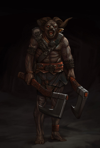The Demonic Tyrant 2d art characterdesign concept art creature dark art digital fantasy illustration