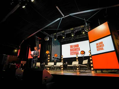 The Good Business Festival branding business digital economy events festival good graphic design liverpool orange print start up