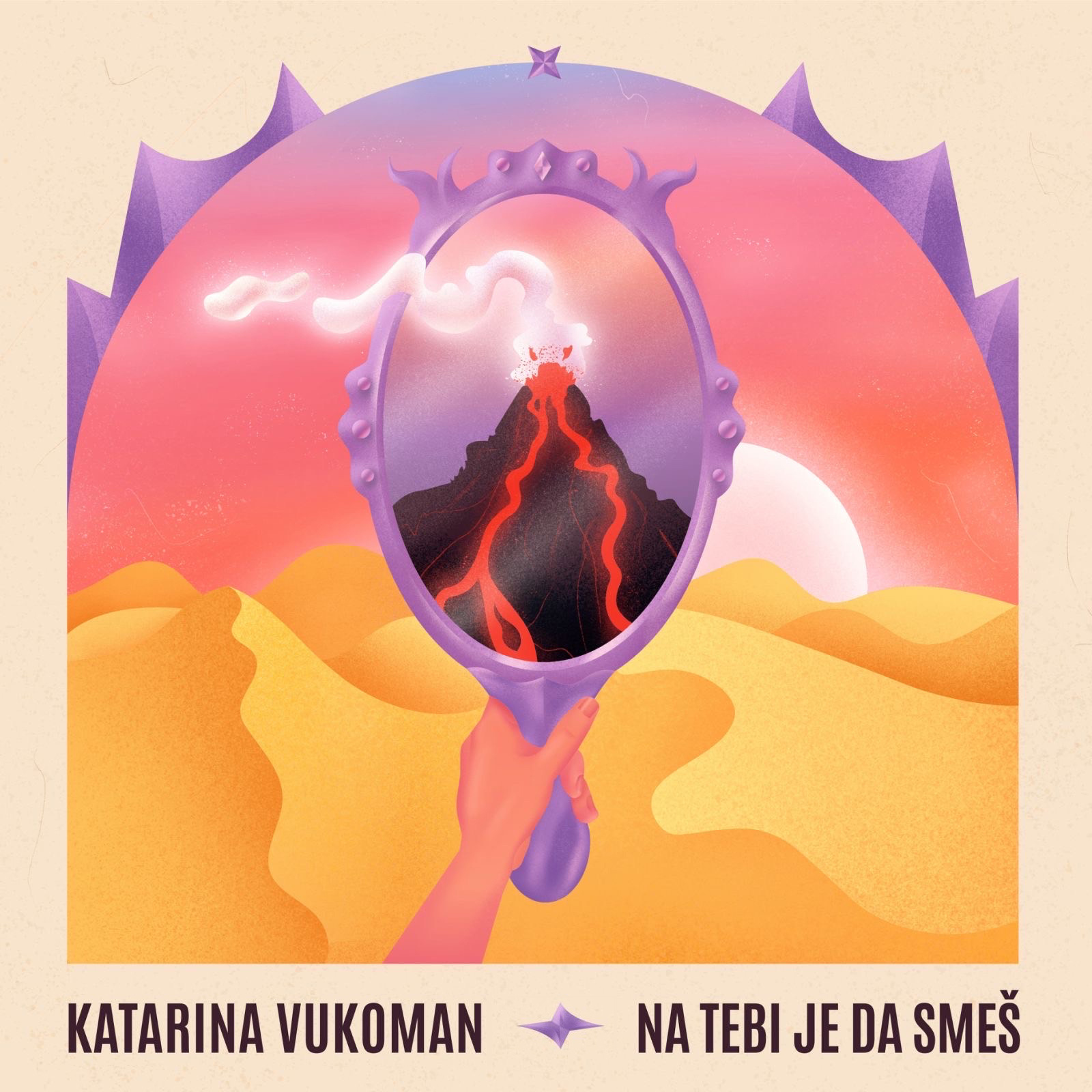 "Na tebi je da smeš" Cover Art album album cover colorful cover cover art design digitalart editorial gradient grain graphic design illustration mirror music streaming vector volcano