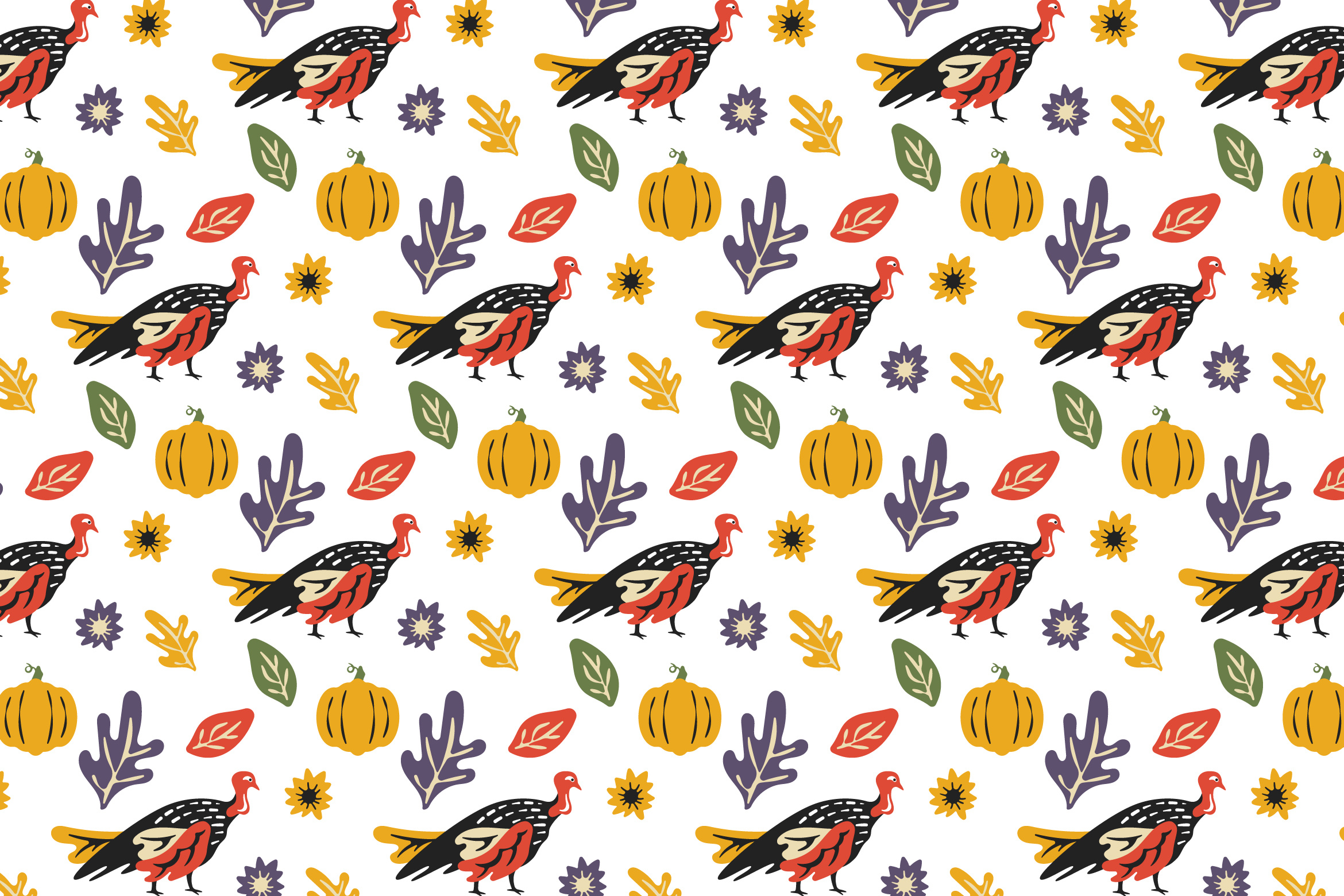 Thanksgiving Turkey and Pumpkin Pattern autumn background pattern pumpkin seamless