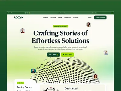 Landing Page: Above the Fold Design design hire landing page minimal payroll product design ui user experience ux web website