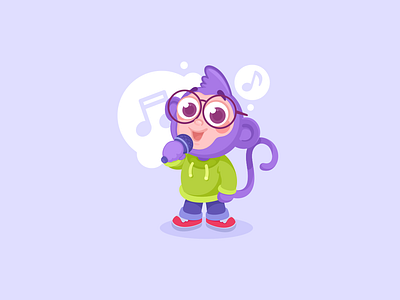 Monkey character design flat game icon illustration monkey
