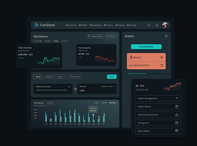 Crypto dashboard branding design logo minimal typography ui ux