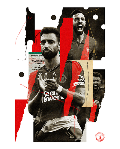 Bruno Fernandes (Manchester United) adobephotoshop design digitalcollage editorial football manunited poster soccer