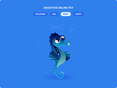 Aqua, the assistive pet animation graphic design illustration vector