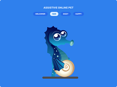 Aqua, the assistive pet animation graphic design illustration logo vector
