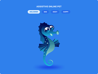 Aqua, the assistive pet animation graphic design illustration logo vector