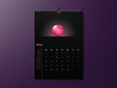 Calendar 2024 - Gradient study based 2024 calendar graphic design print