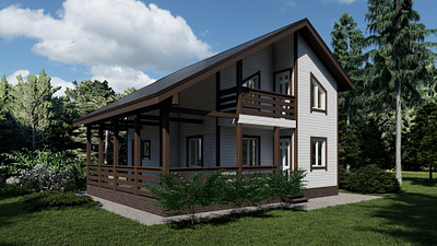 Timber frame cottage 8.5 x 8.0 m 3d architecture cottage house lumion render timber timberframe wood