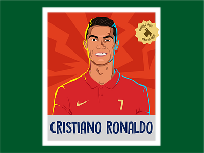 Cristiano Ronaldo Card illustration branding card design field football goal goat graphic design ill illustration logo player soccer sports striker typography ui ux vector