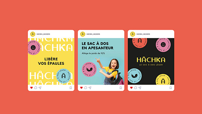 Hachka - Le sac à dos léger ads bagpack bags branding branding and identity branding design design graphic design hachka instagram instagram post logo