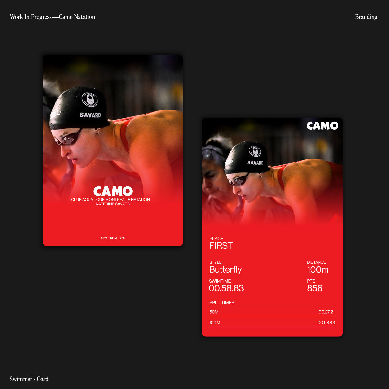 Camo—Natation WIP branding graphic design sports ui