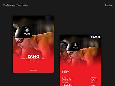 Camo—Natation WIP branding graphic design sports ui