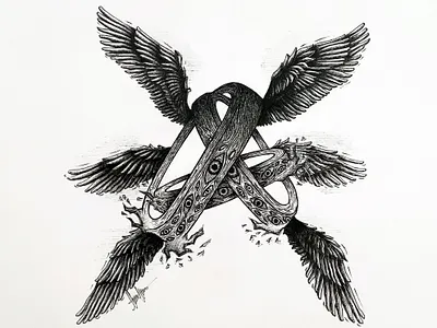 A from Angel art artist design graphic design illustrated capital letter illustration