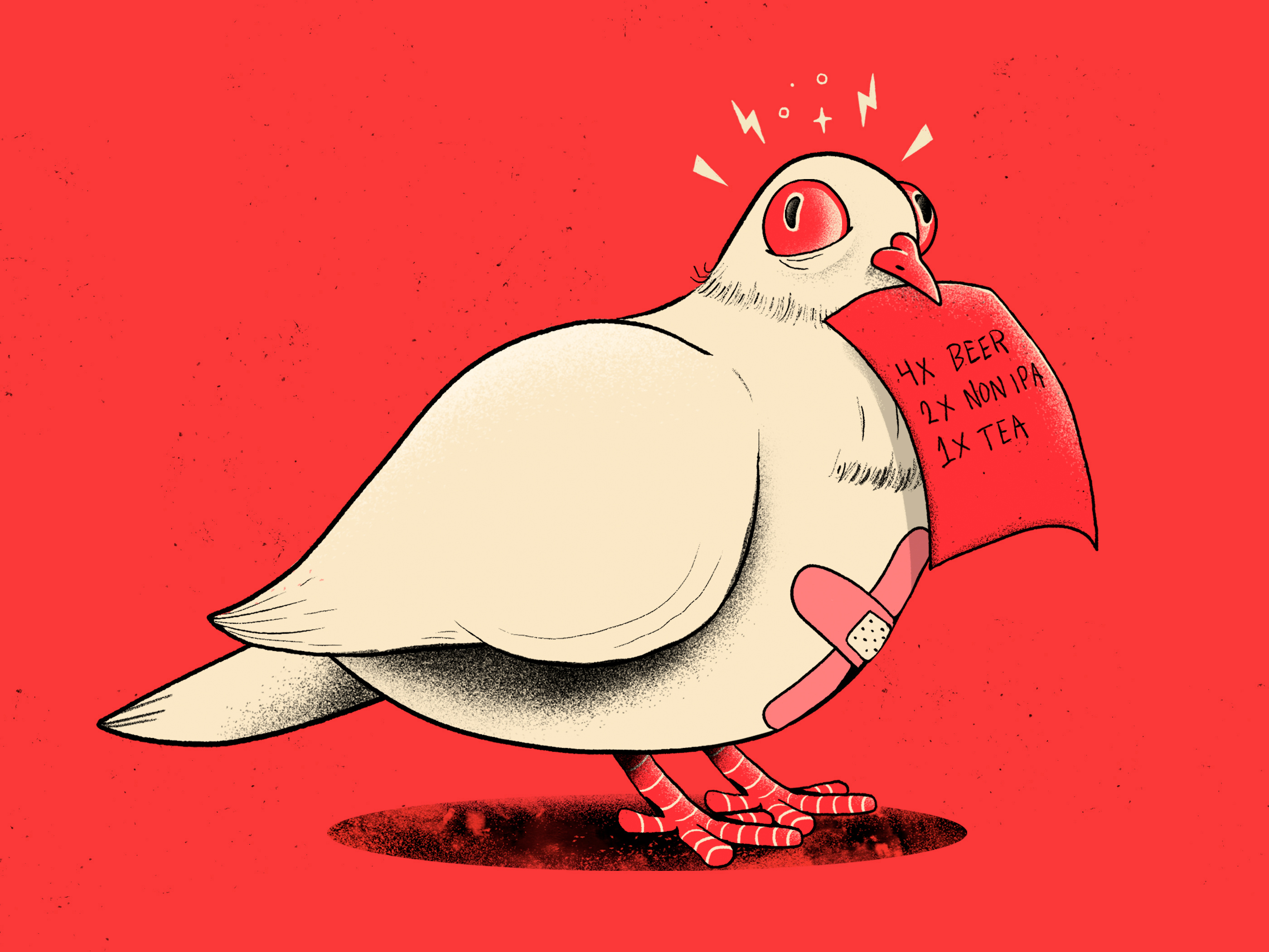 Pigeon Post bird bird character bird design bird illustration birds cartoon delivery dove gritty illustration letter mail panic pigeon pigeon character pigeon illustration post postage texture wings