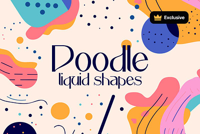 Doodle Liquid Shape Seamless Patterns abstract background colorful doodle dots dynamic flat illustration lines liquid memphis memphis style seamless shape shapes spots vector wallpaper wave