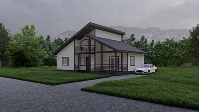 Timber frame cottage 12.0 x 9.0 m 3d architecture house lumion render timber timberframe