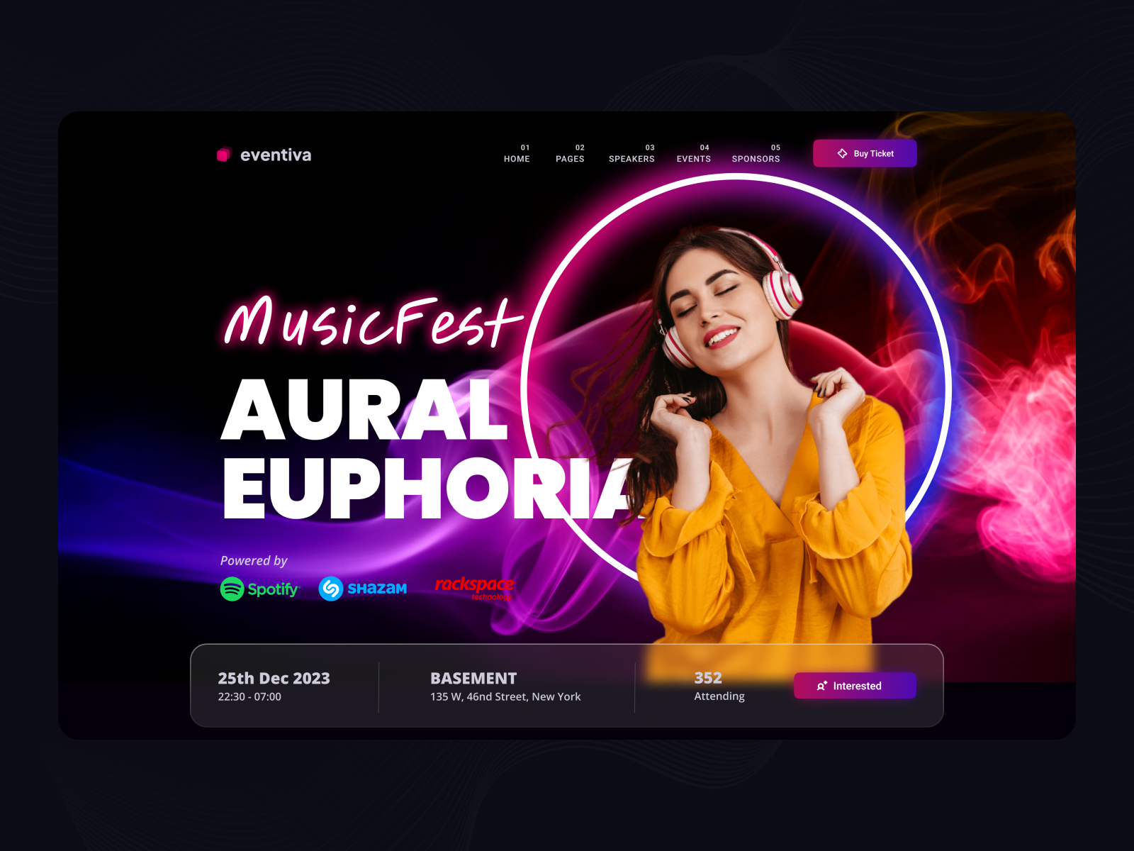 Eventiva - Music & Bands Events Landing Page by Abdllah Rusafy on Dribbble