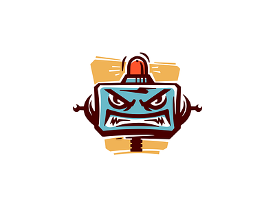 Angry Bot Logo bot brand branding for sale illustration logo mark nagual design robot