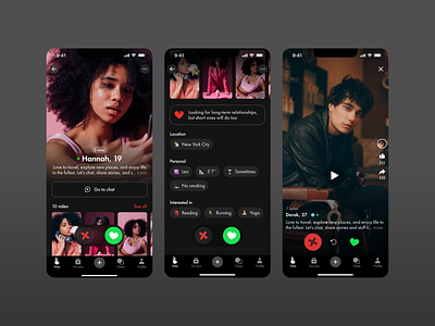 Video platform for dating graphic design product ui ux