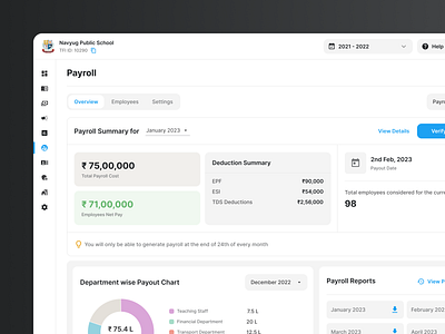 Payroll Management for Schools design edtech finance payroll product design saas ui ux design web