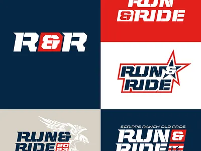 Run & Ride Logos badge branding design graphic design illustration logo type vector