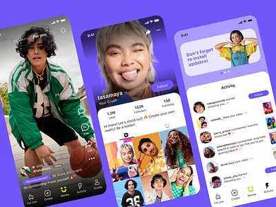 App for participating in challenges product design social network ui ux