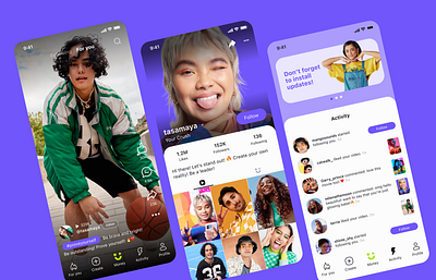 App for participating in challenges product design social network ui ux