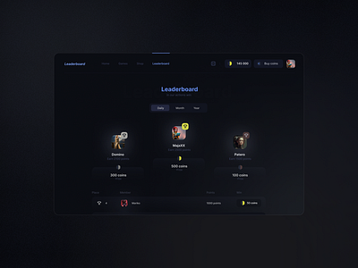 Daily UI - Leaderboard blockchain casino countdown crypto daily dailyui dark dashboard gambling game gaming leaderboard ntf prize rank ranking reward ui ux