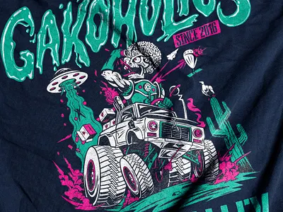 GAK Off-road Gakoholics Tee badge branding design graphic design illustration logo tee type vector