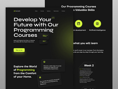 Devswift- Landing page conceptdesign course design development graphic design heropage landing page ui ux web webdesign