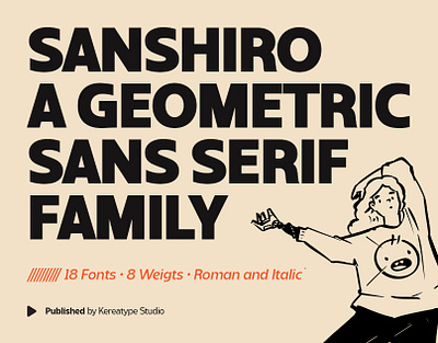 Sanshiro Geometric Sans Serif - Free Font branding design display font font fonts geometric headline font lettering logotype retro font sans serif typeface typography