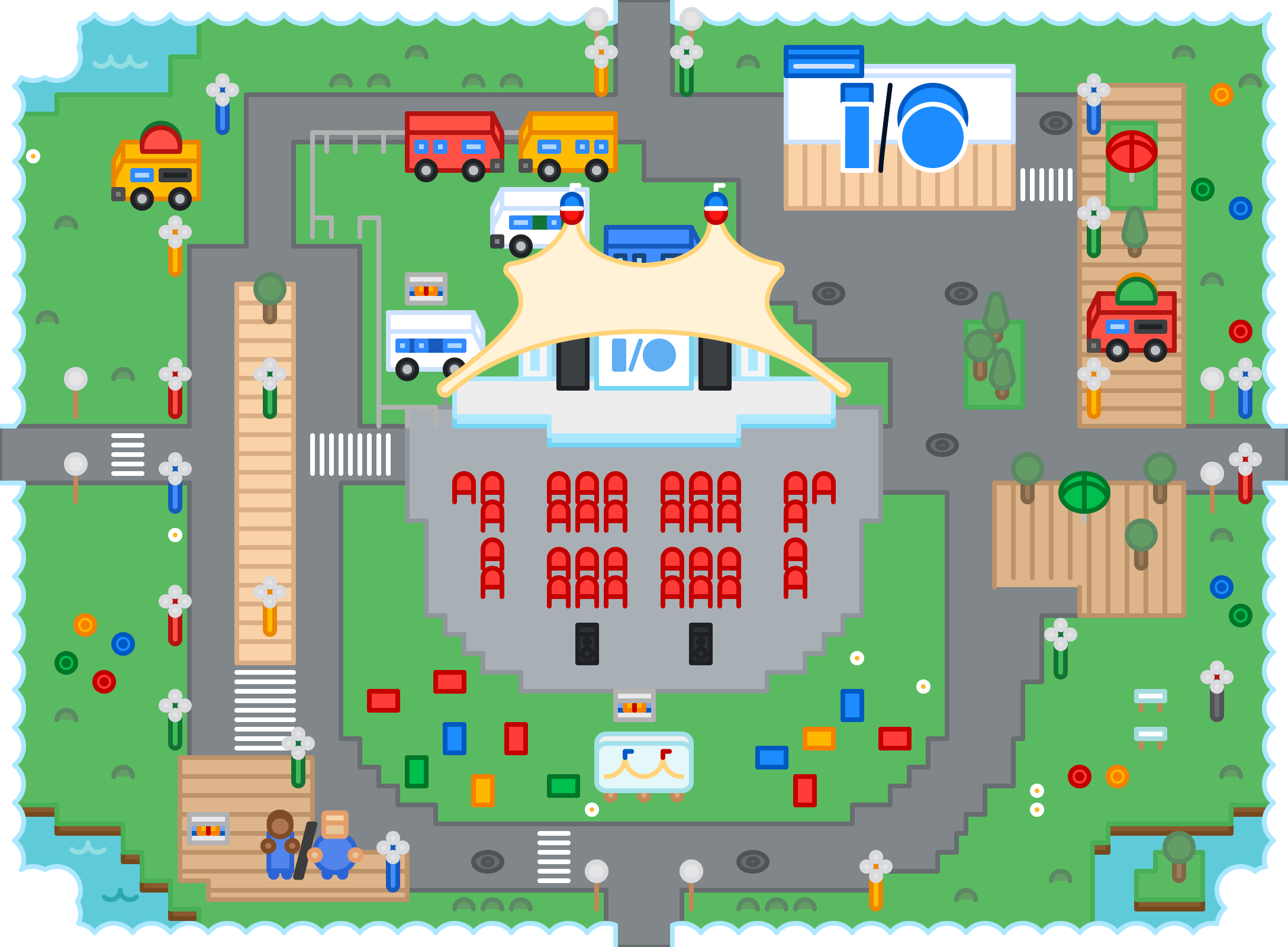 Google Adventure 21 - World Map blue geometric google green helbetico iconography illustration map red set snail vector yellow