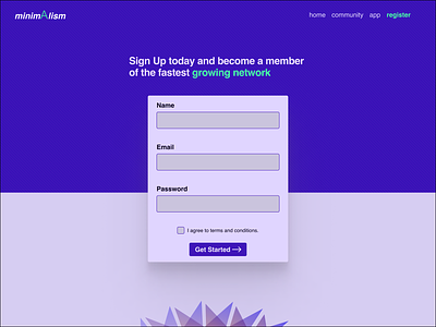 Sign Up Form flat design form design inputs purple ui ux web design