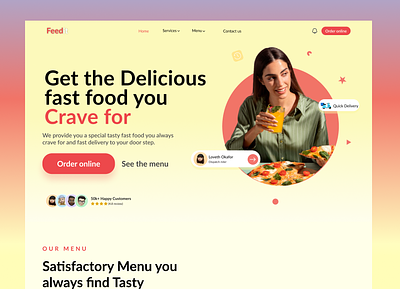Feedit - Fast Food Chain Restaurant Homepage branding graphic design logo ui