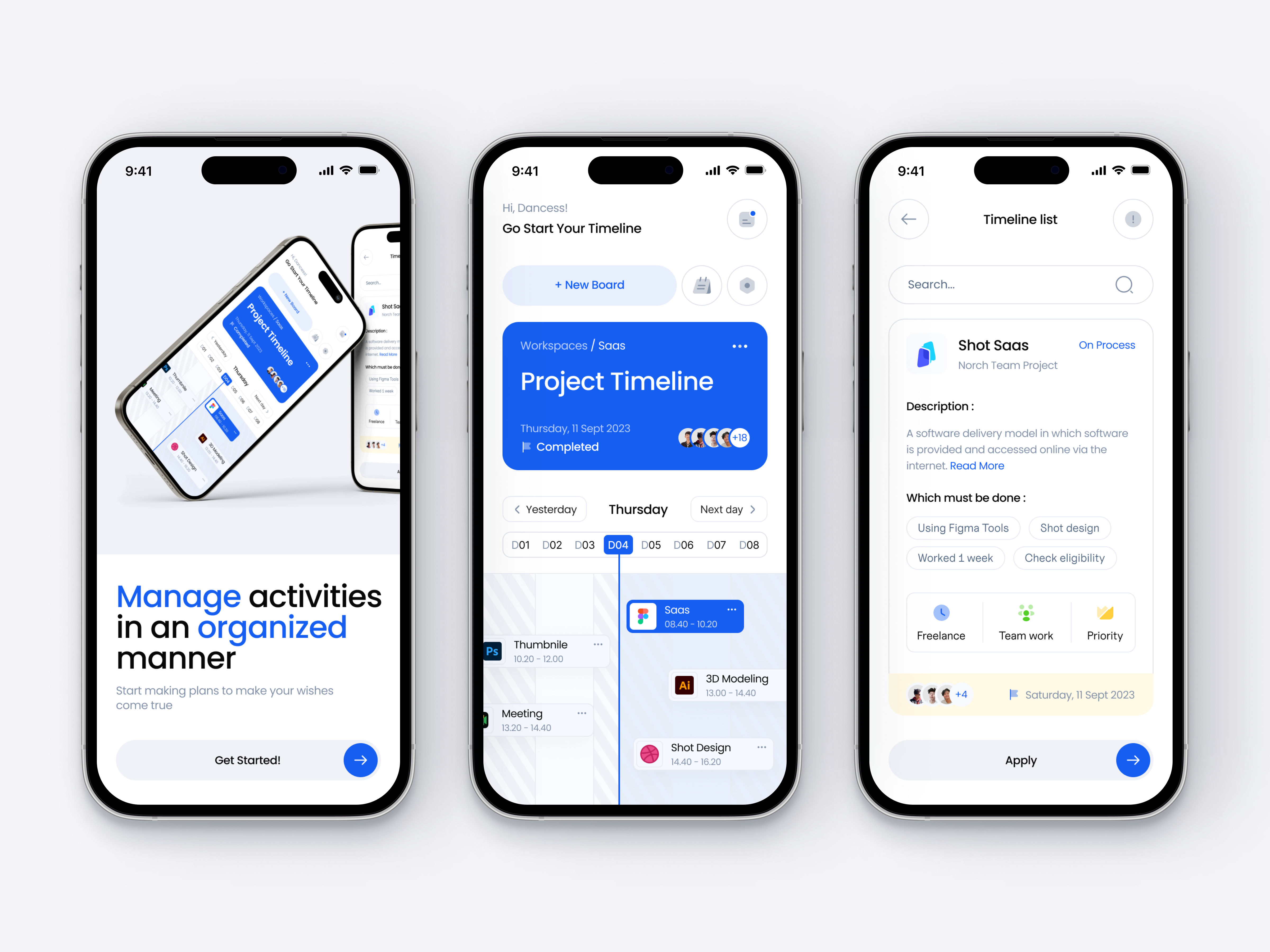 Saas - Timeline project activity clean clean design ios mobile mobile project timeline mobile timeline project saas saas mobile timeline timeline project ui ui design ux