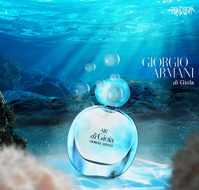 Giorgio Armani di Giola PSD Design creative advertising graphic design parfum sea underwater