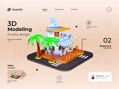 Web Island 3D Modeling 🏝 360 3d animation blender c4d interaction minimalism modeling render studio design ui ui concept ui design ux ux design web webdesign website