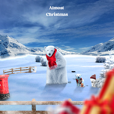 Almost Christmas! bear christmas creative advertising designinspiration graphic design openforwork santa snow winter